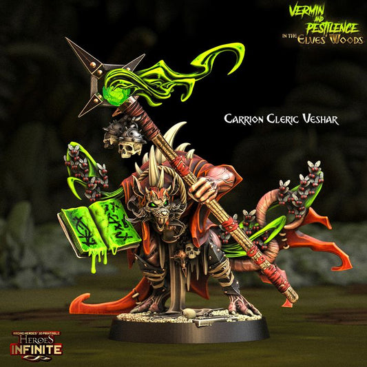 Carrion Cleric Veshar, The Whisperer of Plagues - Vermin and Pestilence | Compatible with Tabletop Wargames