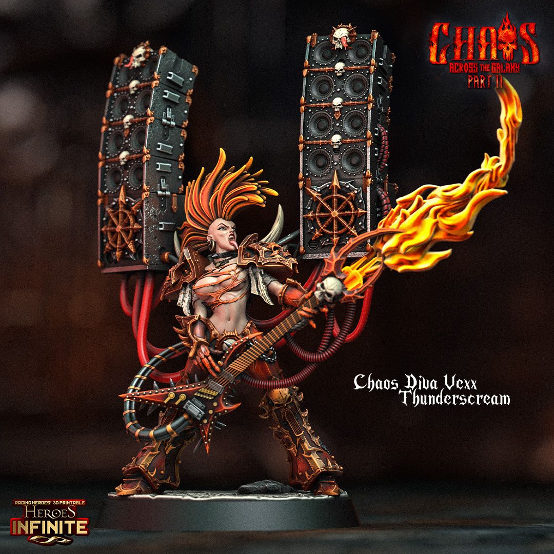 Chaos Diva Vexx Thunderscream - Chaos Across the Galaxy | Compatible with Tabletop Wargames