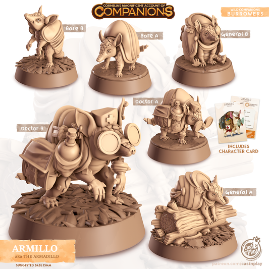 Armillo the Armadillo - Companions - Burrowers - For D&D Campaigns & Tabletop Games