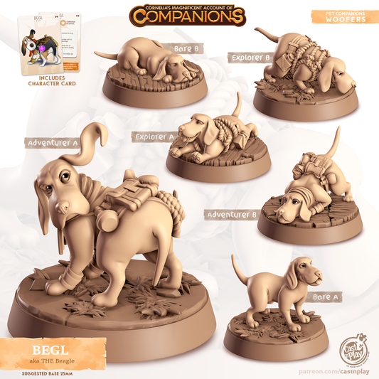 Begl the Beagle - Companions - Dogs - For D&D Campaigns & Tabletop Games