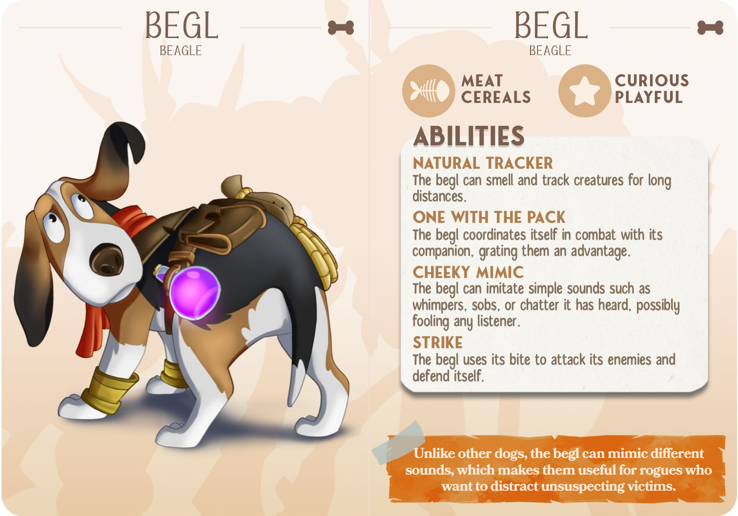 Begl the Beagle - Companions - Dogs - For D&D Campaigns & Tabletop Games