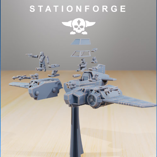 Grim Guard Aircraft – High-Speed Assault Flier | Compatible with W40K/WG/SF
