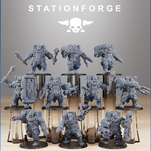 Grim Guard Frontliners Heavy Support | Compatible with W40K/WG/SF