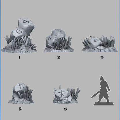 Runic Stones - Terrain Scatter | 3D Resin Printed DnD (D&D) Pathfinder Miniatures