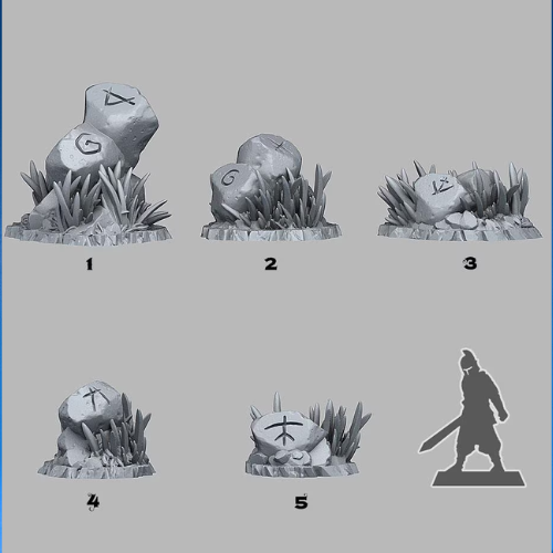 Runic Stones - Terrain Scatter | 3D Resin Printed DnD (D&D) Pathfinder Miniatures