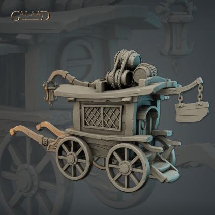 Caravan Cart 3D Resin Printed DnD (D&D) Pathfinder Miniatures