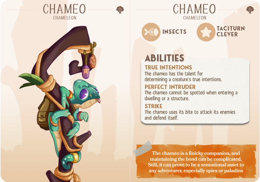 Chameo the Chameleon - Companions - Climbers - For D&D Campaigns & Tabletop Games