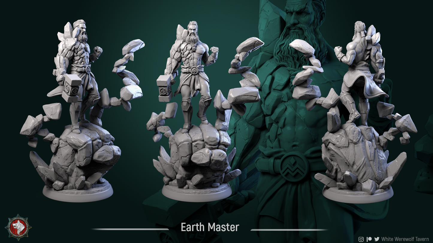 Earth Master - 3D Resin Printed DnD (D&D) Pathfinder Miniatures