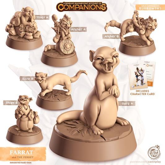 Farrat the Ferret - Companions - Burrowers - For D&D Campaigns & Tabletop Games