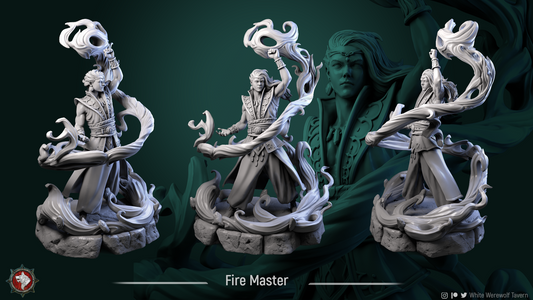 Fire Master - 3D Resin Printed DnD (D&D) Pathfinder Miniatures