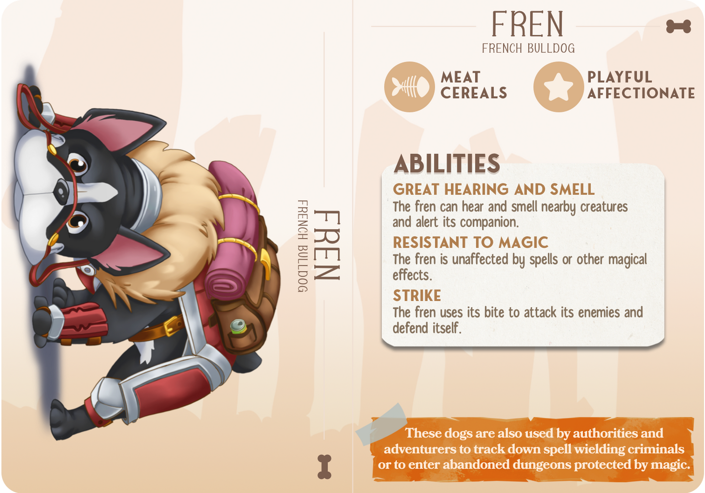 Fren the French Bulldog - Companions - Dogs - For D&D Campaigns & Tabletop Games