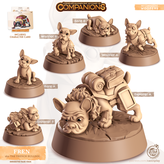 Fren the French Bulldog - Companions - Dogs - For D&D Campaigns & Tabletop Games