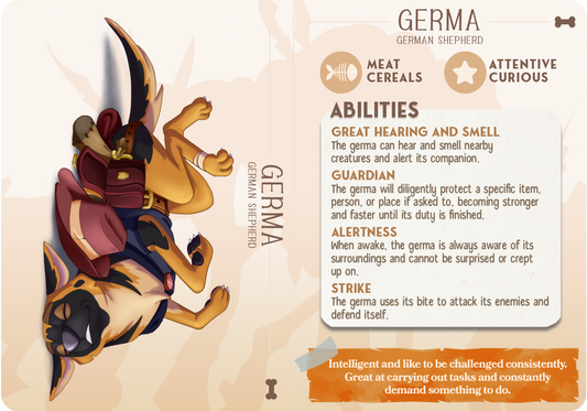 Germa the German Shephard - Companions - Dogs - For D&D Campaigns & Tabletop Games