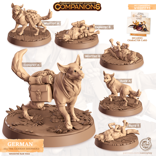Germa the German Shephard - Companions - Dogs - For D&D Campaigns & Tabletop Games