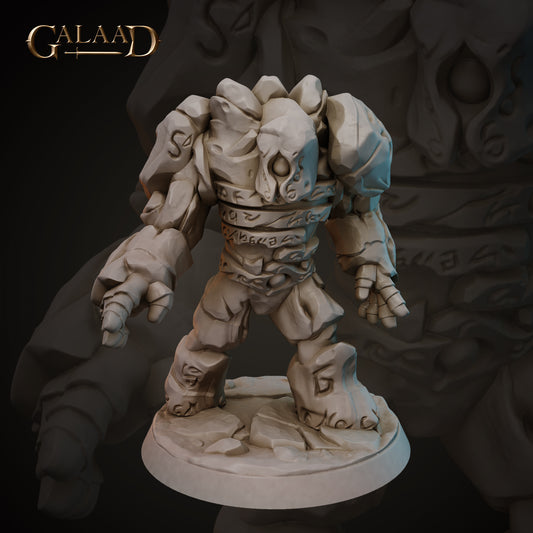 Rock Golems v01: 3D Resin Printed DnD (D&D) Pathfinder Miniatures