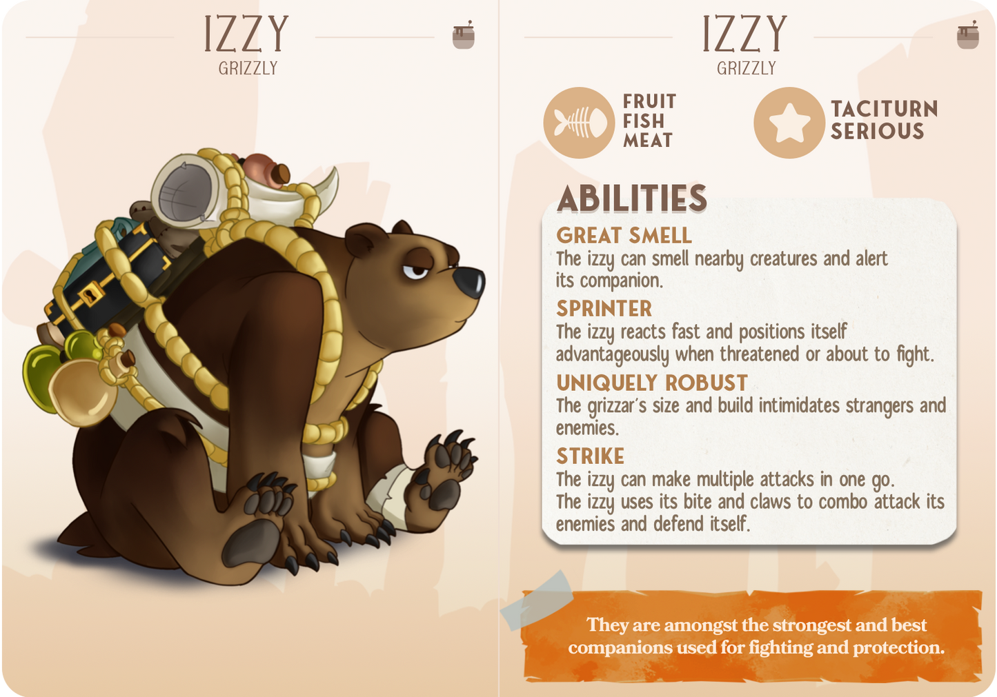 Izzy the Grizzly - Companions - Bears - For D&D Campaigns & Tabletop Games