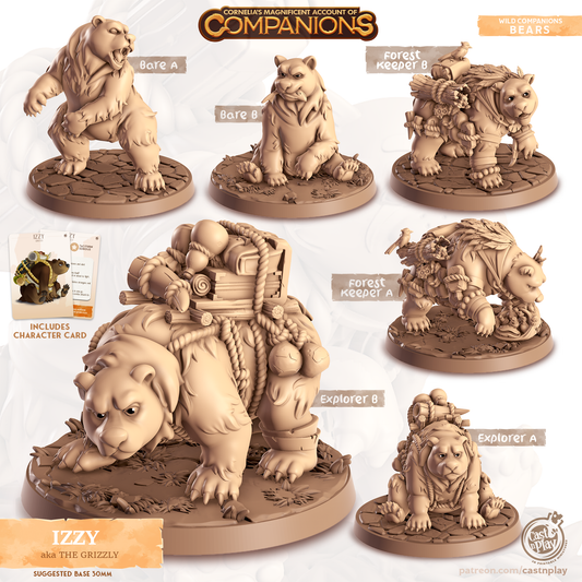 Izzy the Grizzly - Companions - Bears - For D&D Campaigns & Tabletop Games