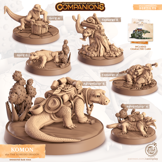 Komon the Komodo Dragon - Companions - Reptile - For D&D Campaigns & Tabletop Games