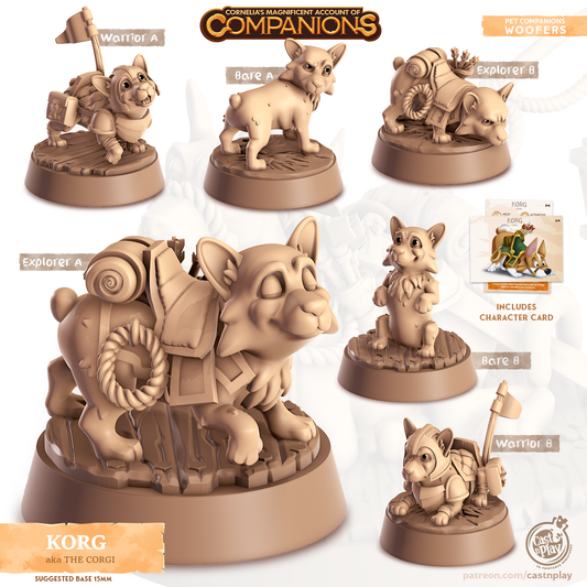 Korg the Corgi - Companions - Dogs - For D&D Campaigns & Tabletop Games