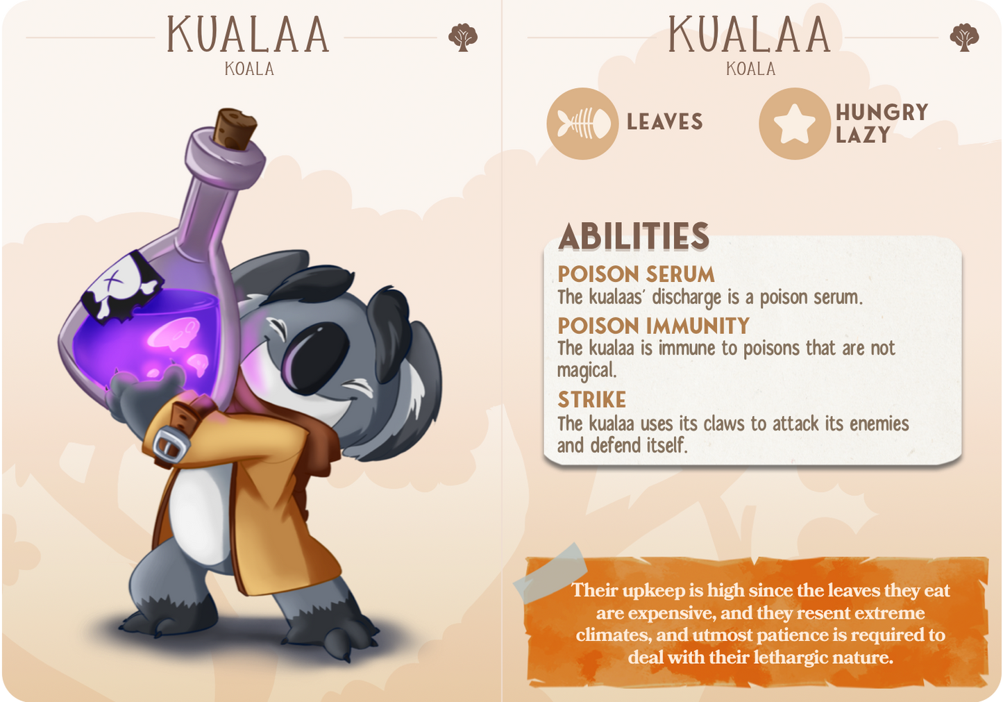 Kualaa the Koala - Companions - Climbers - For D&D Campaigns & Tabletop Games