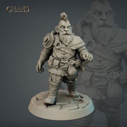 Male Dwarf v2: 3D Resin Printed DnD (D&D) Pathfinder Miniatures
