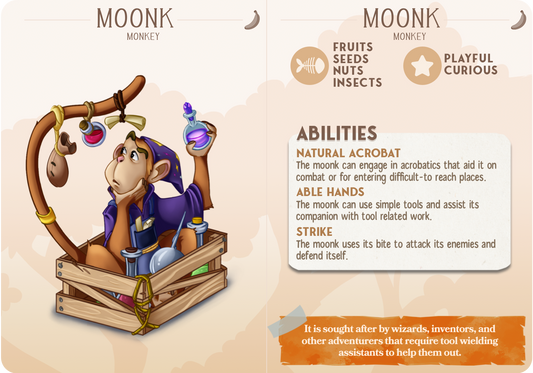 Moonk the Monkey - Companions - Primates - For D&D Campaigns & Tabletop Games