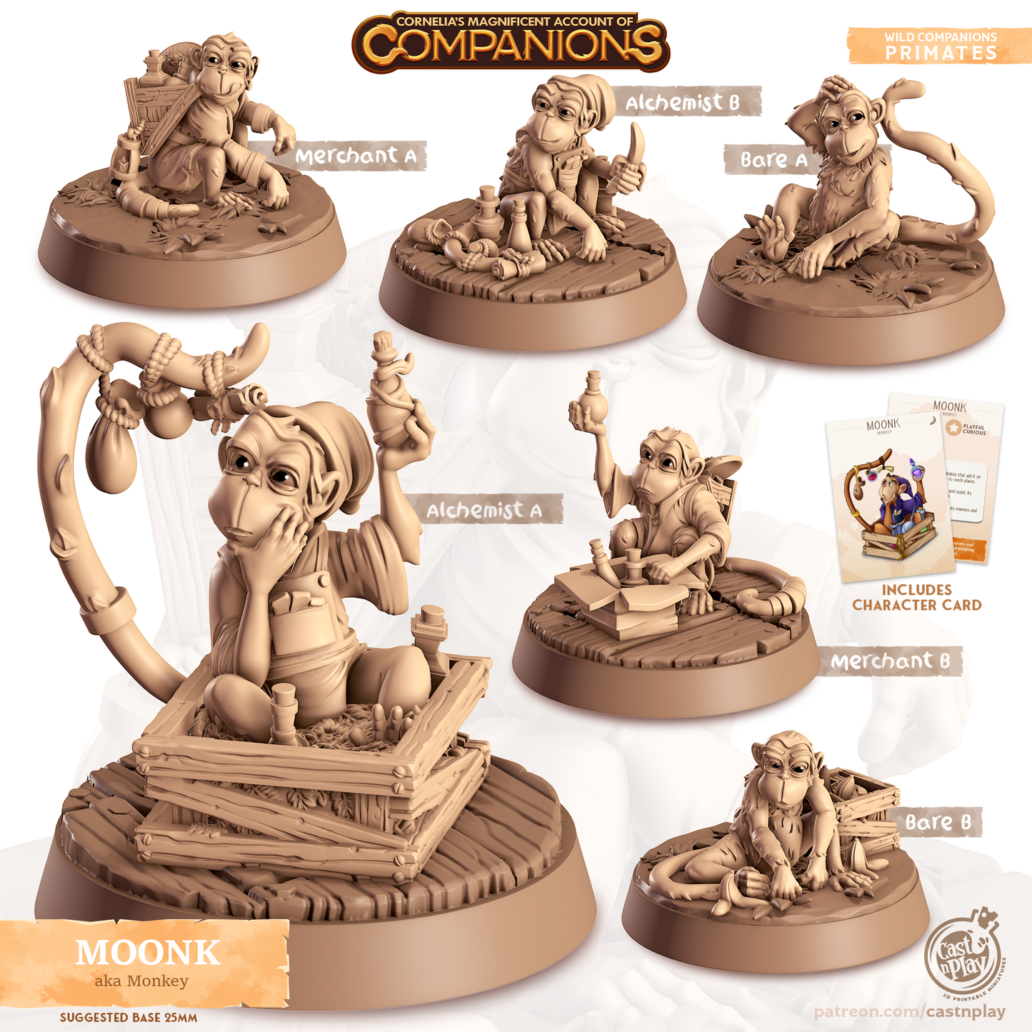 Moonk the Monkey - Companions - Primates - For D&D Campaigns & Tabletop Games