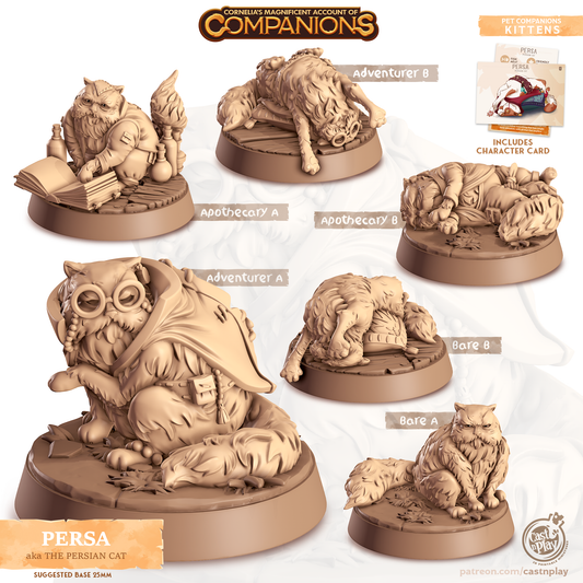 Persa the Persian - Companions - Cats - For D&D Campaigns & Tabletop Games
