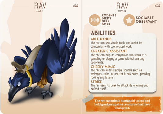 Rav the Raven - Companions - Scavengers - For D&D Campaigns & Tabletop Games