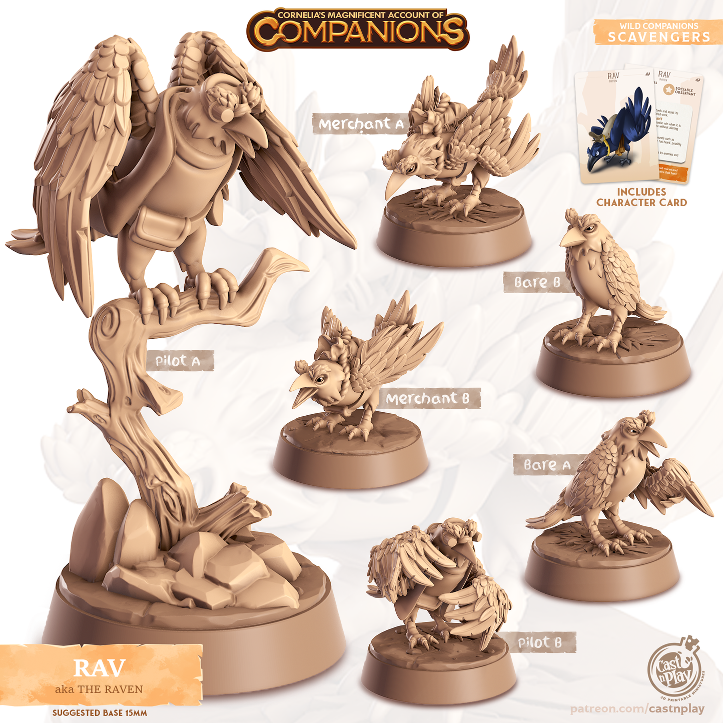 Rav the Raven - Companions - Scavengers - For D&D Campaigns & Tabletop Games