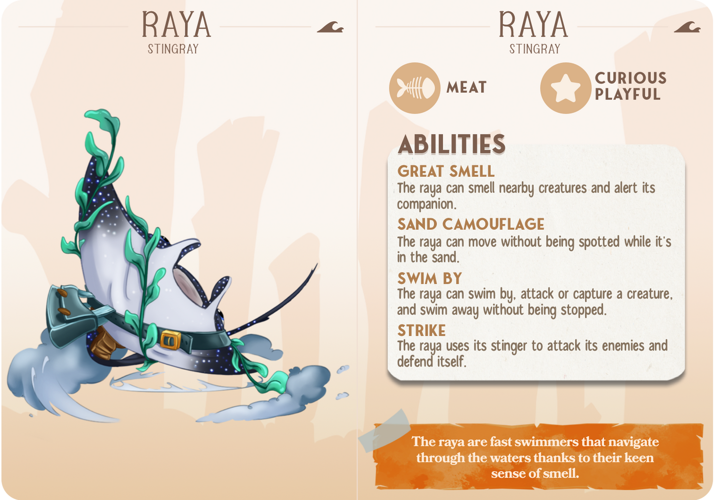 Raya the Stingray - Companions - Swimmers - For D&D Campaigns & Tabletop Games
