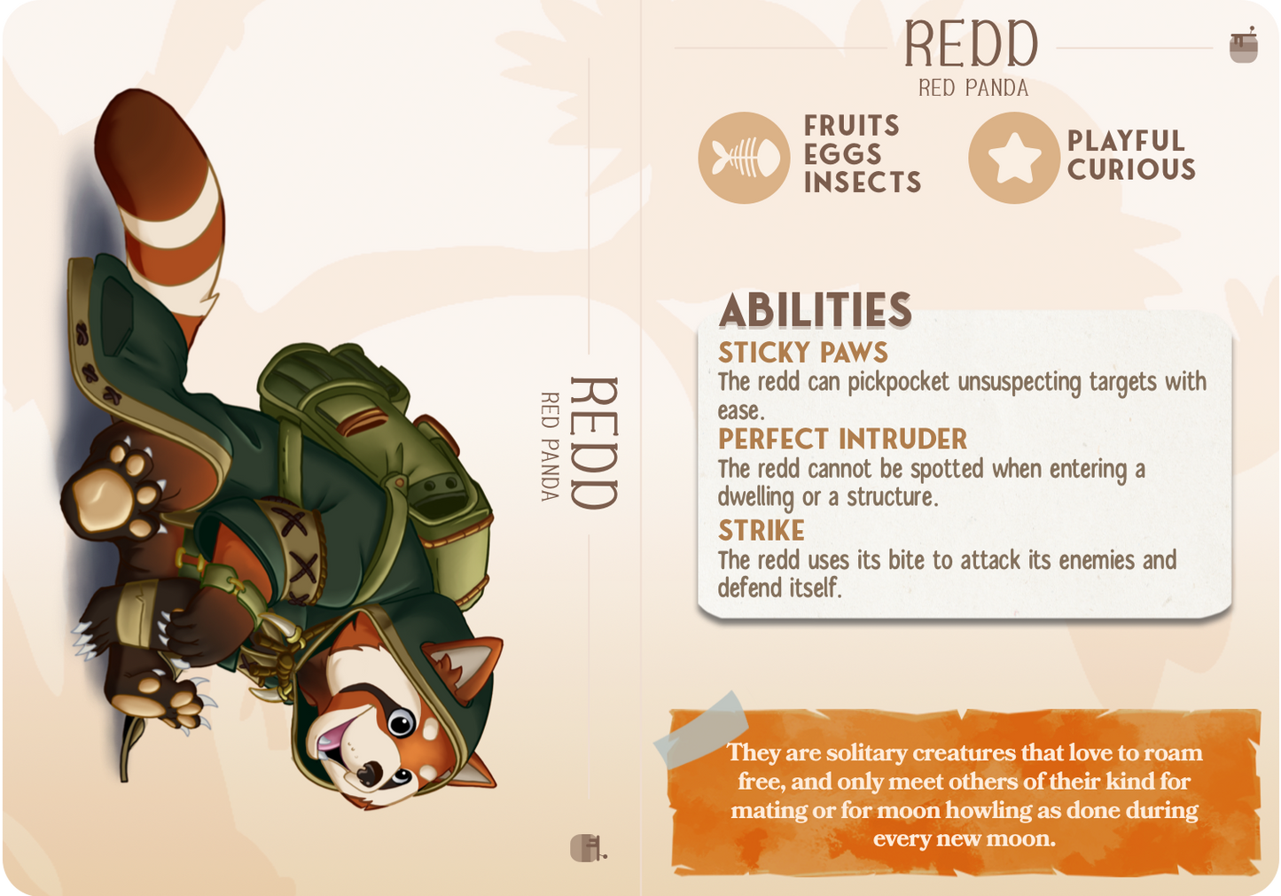 Redd the Red Panda - Companions - Bears - For D&D Campaigns & Tabletop Games