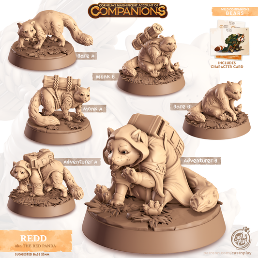 Redd the Red Panda - Companions - Bears - For D&D Campaigns & Tabletop Games
