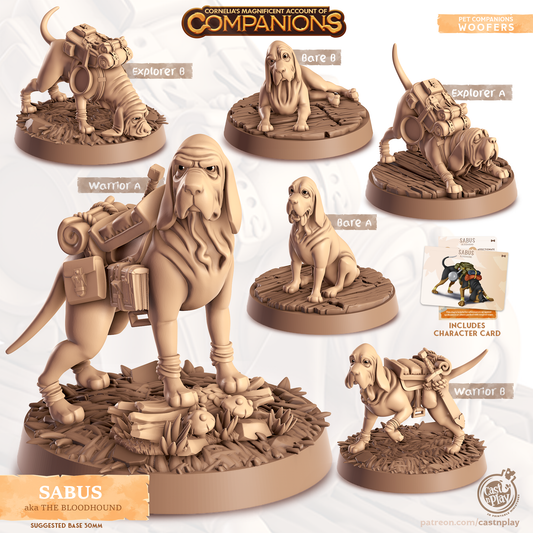 Sabus the Bloodhound - Companions - Dogs - For D&D Campaigns & Tabletop Games