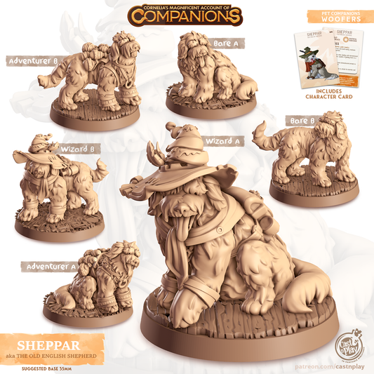 Sheppar the Old English Shephard - Companions - Dogs - For D&D Campaigns & Tabletop Games