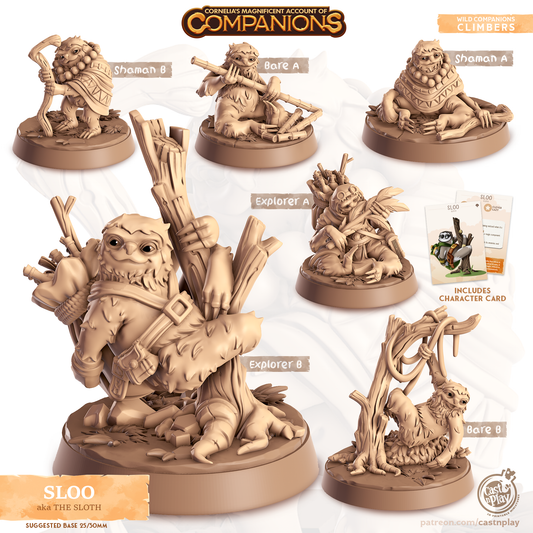 Sloo the Sloth - Companions - Climbers - For D&D Campaigns & Tabletop Games