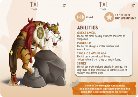 Tai the Tiger - Companions - Wild Felines - For D&D Campaigns & Tabletop Games