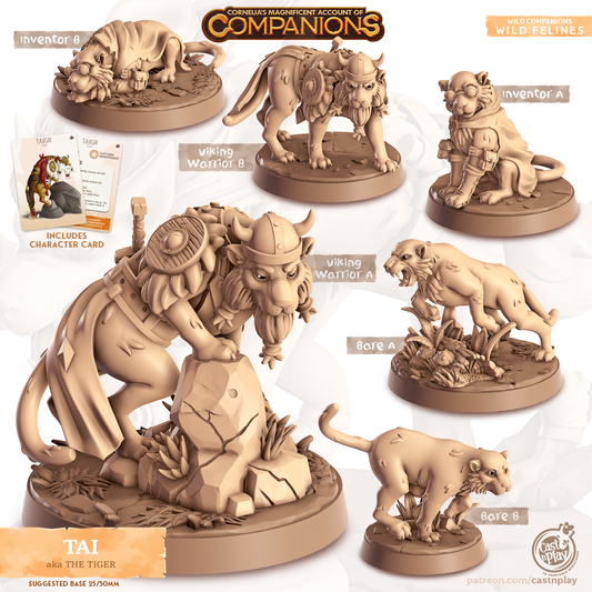 Tai the Tiger - Companions - Wild Felines - For D&D Campaigns & Tabletop Games