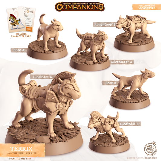 Terrix the Bull Terrier - Companions - Dogs - For D&D Campaigns & Tabletop Games