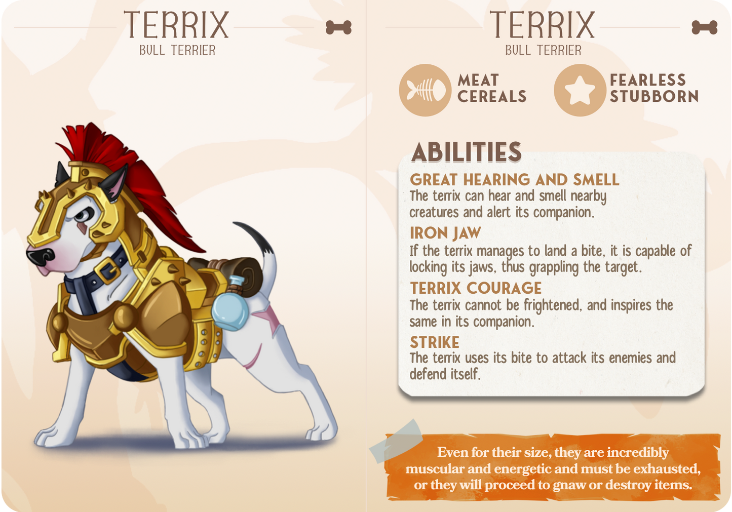 Terrix the Bull Terrier - Companions - Dogs - For D&D Campaigns & Tabletop Games