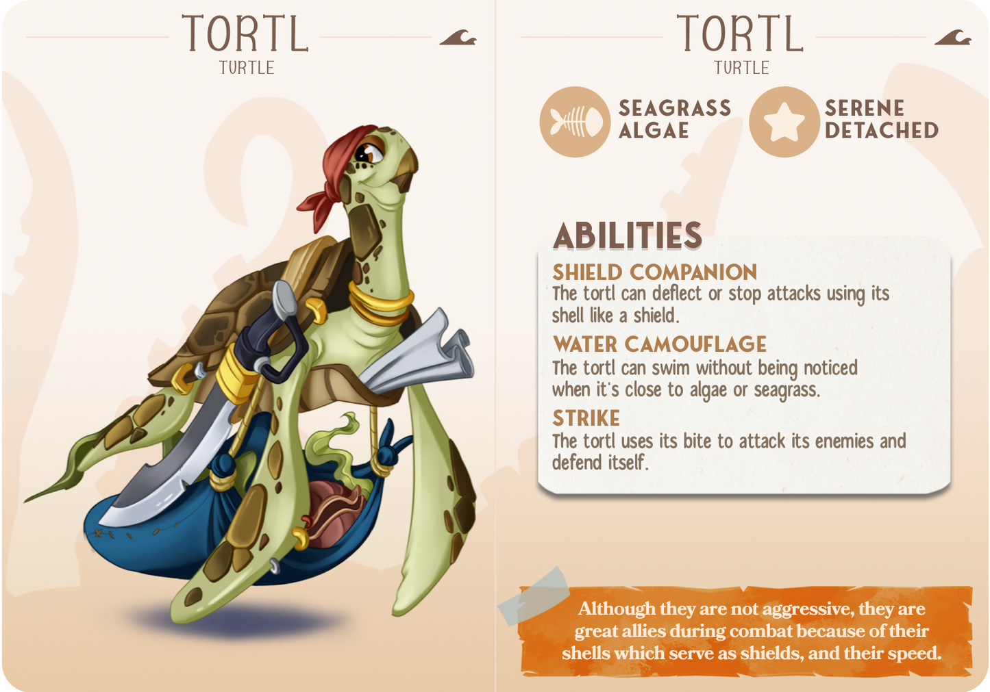 Tortl the Turtle - Companions - Swimmers - For D&D Campaigns & Tabletop Games