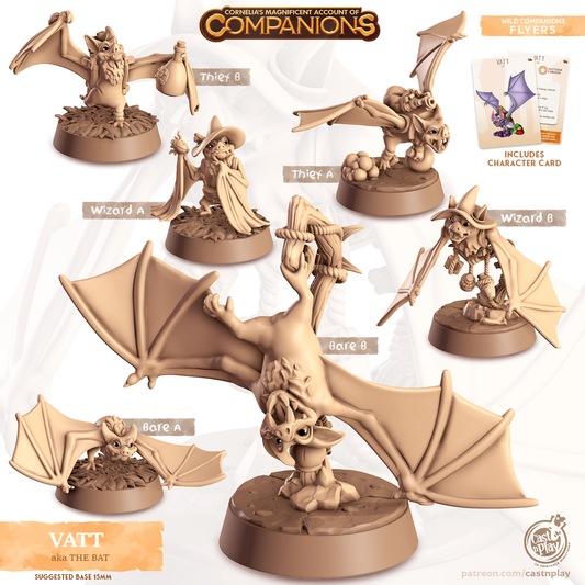 Vatt the Bat - Companions - Flyers - For D&D Campaigns & Tabletop Games