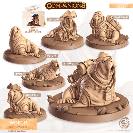 Worlo the Walrus - Companions - Polar - For D&D Campaigns & Tabletop Games