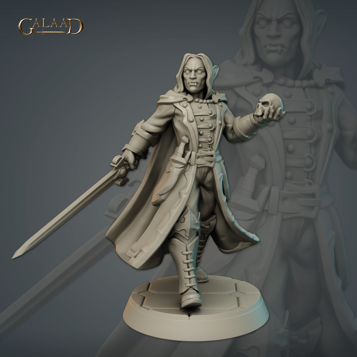 Male Vampire-01: 3D Resin Printed DnD (D&D) Pathfinder Miniatures