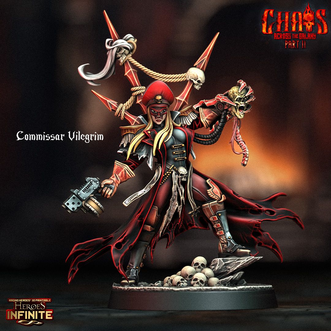 Commissar Vilegrim - Chaos Across the Galaxy | Compatible with Tabletop Wargames