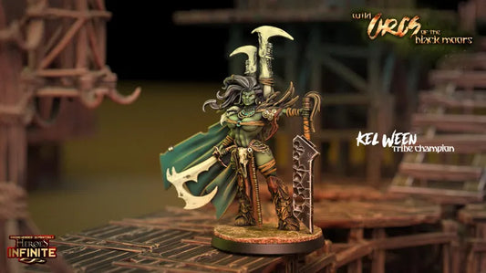 Kel Ween, Tribe Champion - Wild Orcs of the Black Moors | Compatible with Tabletop Wargames