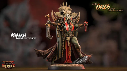 Makaria, Blood Sorceress - Wild Orcs of the Black Moors | Compatible with Tabletop Wargames