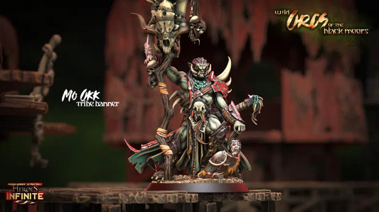 Mo Okk, Tribe Banner - Wild Orcs of the Black Moors | Compatible with Tabletop Wargames