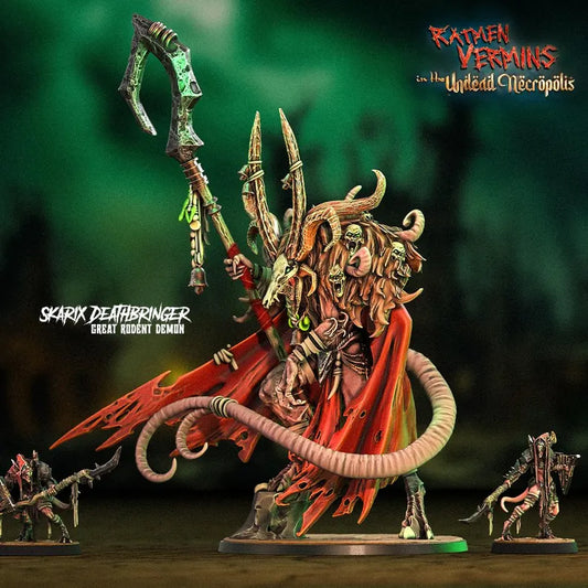 Skarix Deathbringer - Great Rodent Demon | Compatible with Tabletop Fantasy Wargames