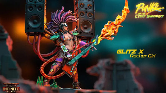 Glitz X - Cyberpunk Rocker Girl Miniature